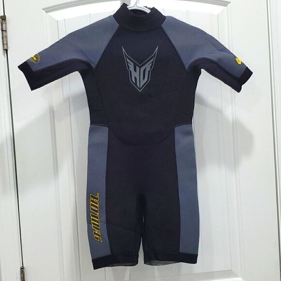 HO Sports X-Factor Kids Black and Grey, Short Sleeve, Zipper-Back, Shorty Spring - Picture 1 of 7